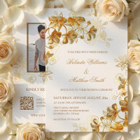 Gold 3D Flowers White