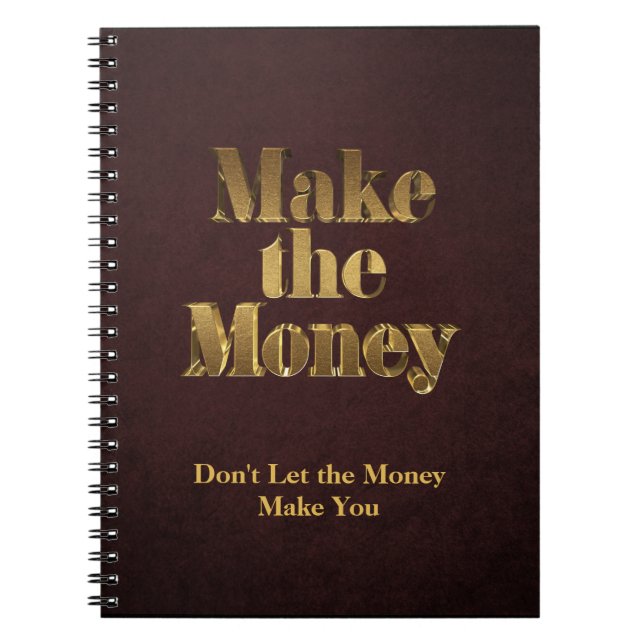 Gold 3D Make the Money Notebook (Front)