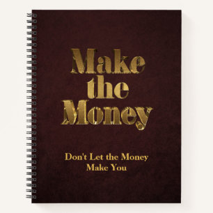 Gold 3D Make the Money Notebook
