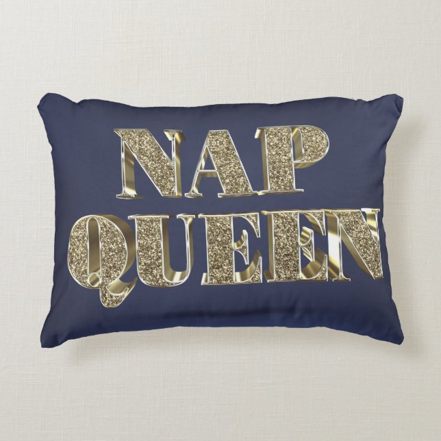 Gold 3D NAP QUEEN Decorative Cushion (Front)