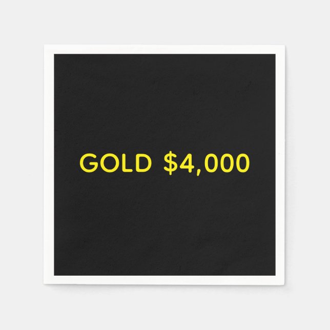 Gold $4,000 Market Celebration Napkin (Front)