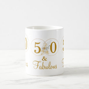 Gold 50 and Fabulous 50th Birthday Coffee Mug