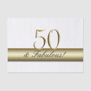 Gold 50 and Fabulous 50th Birthday Tissue Paper