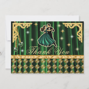 Gold 50th Birthday Thank You with Dancers Card