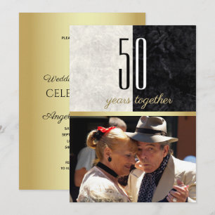 Gold 50th Wedding Anniversary Invitation