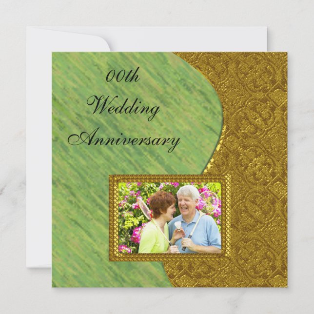 Gold 50th Wedding Anniversary Party Invitation (Front)