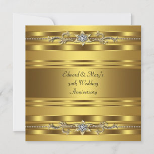 Gold 50th Wedding Anniversary Party Invitation
