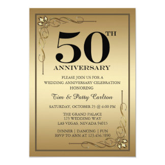 50th Wedding  Anniversary  Invitations Announcements 
