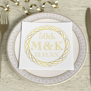Gold 50th Wedding Anniversary Party Napkins