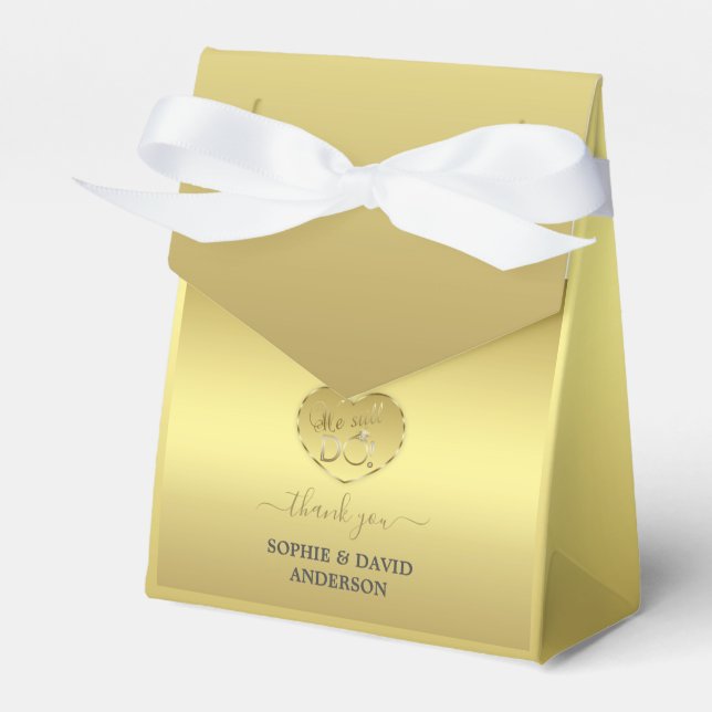 Gold 50th Wedding Anniversary We still DO  Favour Box (Front Side)