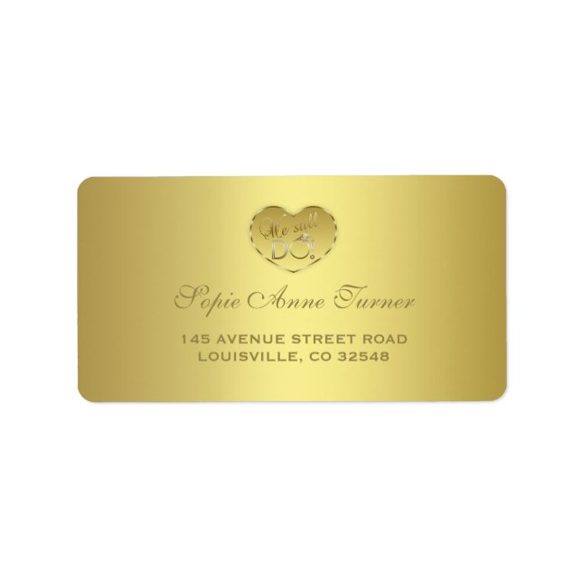 Gold 50th Wedding Anniversary We still DO Label (Front)