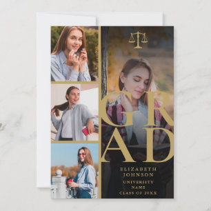 Gold 5 Photo Law School Graduation Announcement