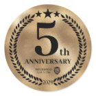Gold 5th Anniversary Business Logo Commemorative