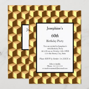 Gold 60th Birthday Party Invitation