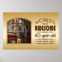 Gold 60th Birthday World’s Best Custom Photo Frame