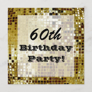 Gold 60th Or Any Age Birthday Party Invitation
