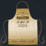 Gold 65th Birthday Celebration World Best Fabulous Apron<br><div class="desc">Celebrate the milestone birthday of your favorite senior citizen with this classy gift reminding them of how fabulous they are. Clean lines and tones of brown, gold and cream make up this simple yet elegant design that may be customized with names, initials or other text. This series is in increments...</div>