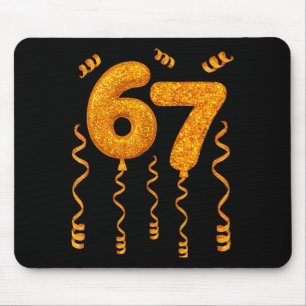 Gold 67 Party Balloons Funny 67 Meme Christmas 67 Mouse Pad