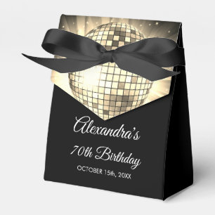 Gold 70th Birthday Party 70's Disco Ball Favour Box