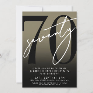Gold 70th Birthday Party Invitation