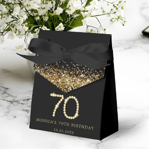 Gold 70th Diamonds Birthday Party Favour Box
