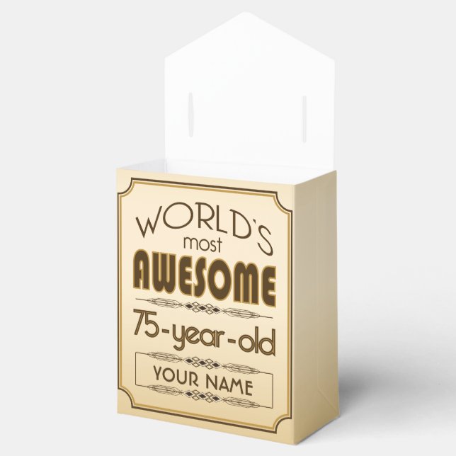 Gold 75th Birthday Celebration World Best Fabulous Favour Box (Opened)