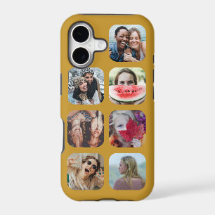Gold 7 Photo Collage Square Template iPhone Case