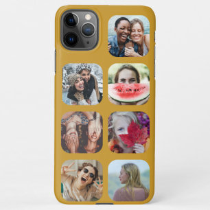 Gold 7 Photo Collage Square Template iPhone 11Pro Max Case