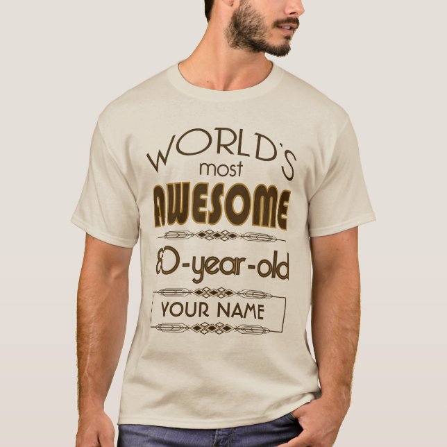 Gold 80th Birthday Celebration World Best Fabulous T-Shirt (Front)
