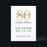 Gold 80th Birthday Party Save the Date  Invitation<br><div class="desc">Elegant "80th Birthday Party" design with a formal typography script,  custom name,  and detailed text. Easy to use and easy to personalise. Order Today!</div>
