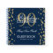 Gold 90th Birthday Guestbook Confetti Navy Blue