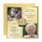 Gold 90th Birthday Invitations Then & Now 2 Photos