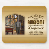 Gold 90th Birthday World’s Best Custom Photo Frame