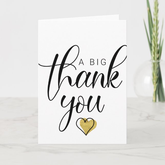 Gold A Big Thank You Thanks Clipart Thank You So Card (Front)