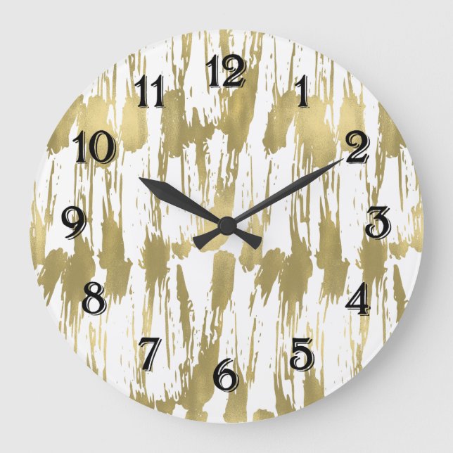 Gold Abstract Large Clock (Front)