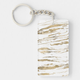Gold abstract marbleised paint key ring