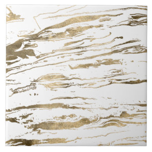 Gold abstract marbleised paint tile