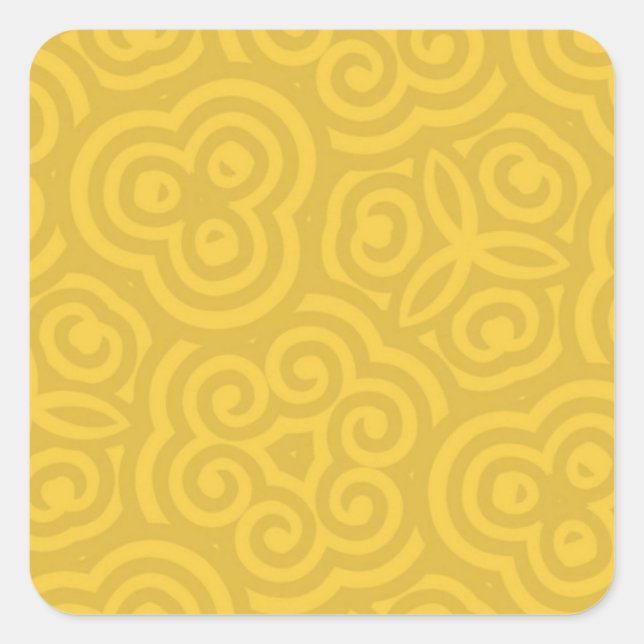 Gold Abstract Pattern Square Sticker (Front)