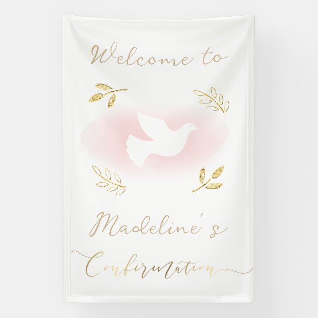 gold accents Confirmation welcome Banner (Vertical)