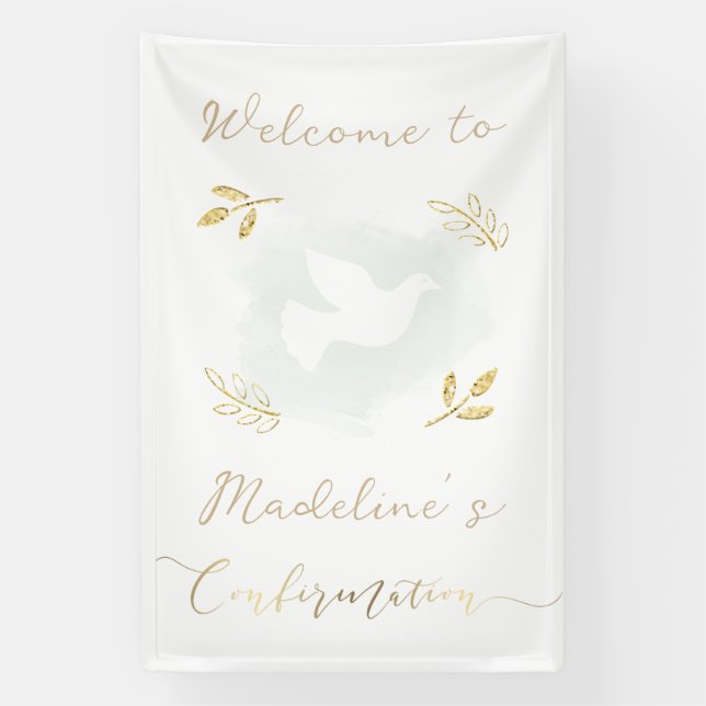 gold accents Confirmation welcome Banner (Vertical)