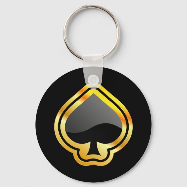 Gold Ace of Spades Key Ring (Front)
