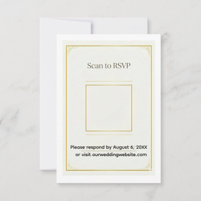 Gold Acrylic Wedding Invitation Set Elegant  (Front)