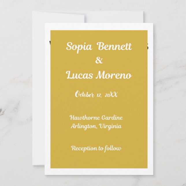 Gold Acrylic Wedding Invitation Set Elegant Set (Front)