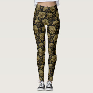 Gold Active Wear Carnation Themed Gift Sets For  Leggings