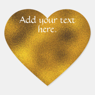 Gold Add Your Own Text Heart Sticker