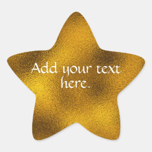Gold Add Your Own Text Star Sticker