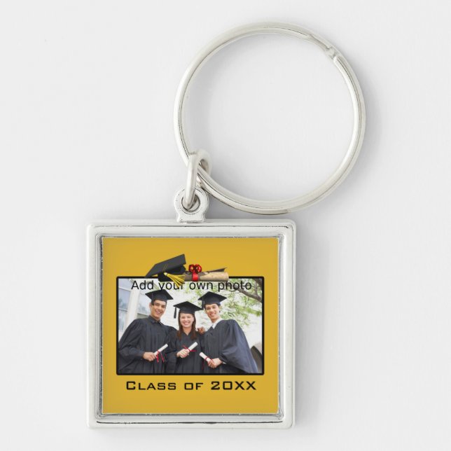 Gold Add your Photo / Year Graduation Key Ring (Front)