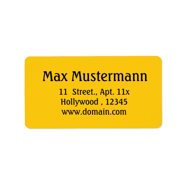 gold Address Label (Front)