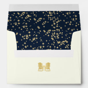Gold Adirondack Chairs and Starry Sky Navy Blue Envelopes