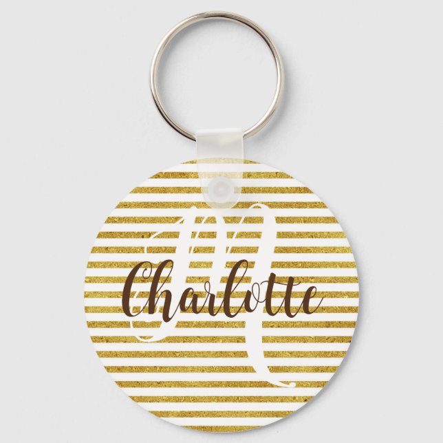 Gold adult niece gift birthday party favour key ring (Front)